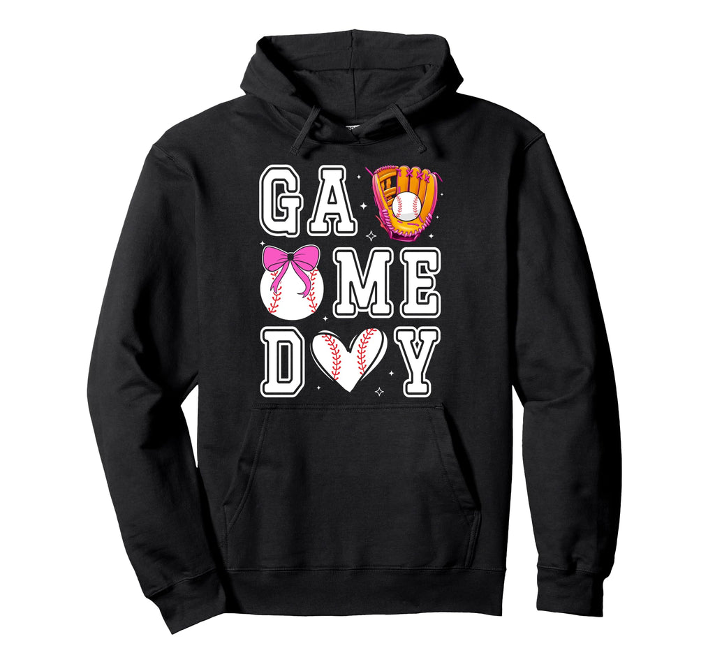 Baseball Sister Coquette Bow Game Day Hoodie - Unique Graphic Unisex - T-Shirt, Sweatshirt, Hoodie
