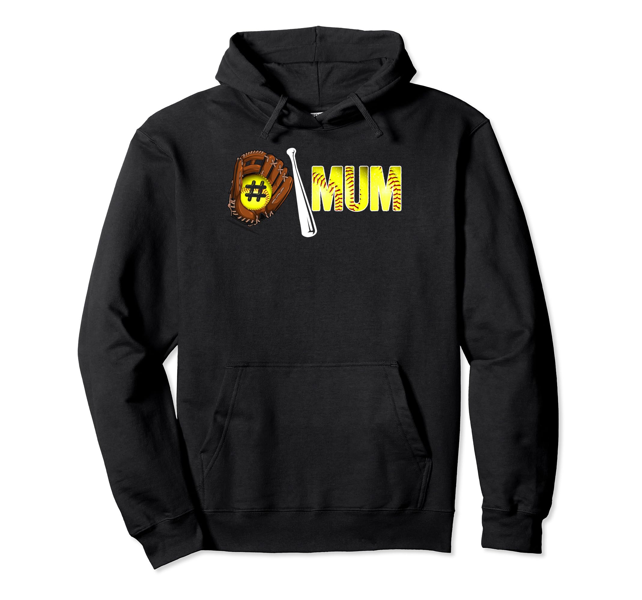 Number One Softball Mum Mothers Day Hoodie - Aesthetic Graphic for Adults - T-Shirt, Sweatshirt, Hoodie