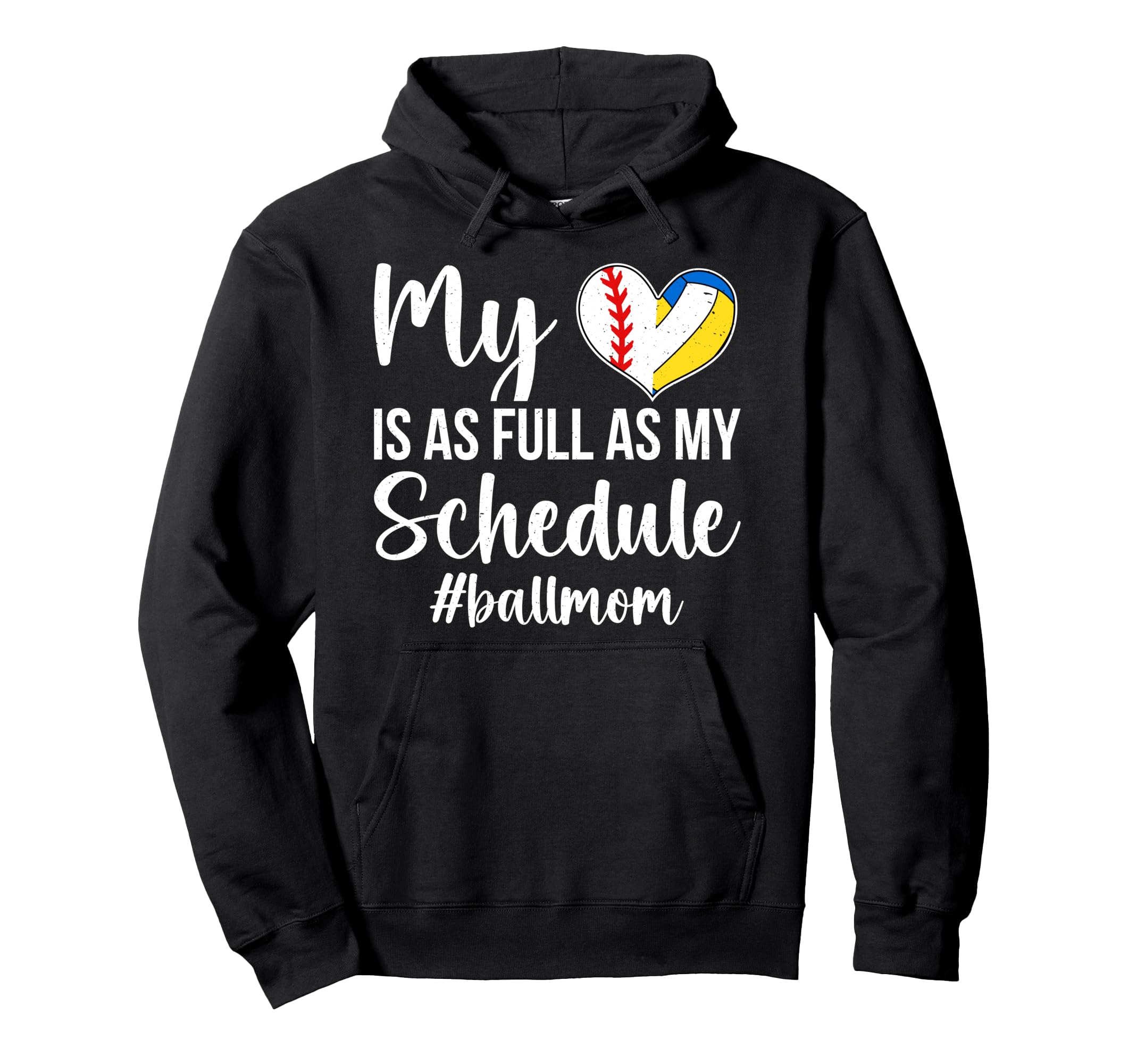 Ball Mom Proud Volleyball Baseball Mom Hoodie - Graphic Print Men Women - T-Shirt, Sweatshirt, Hoodie