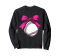 Baseball Coquette Bow Baseball Mom Sweatshirt - Trendy Graphic Men Women - T-Shirt, Sweatshirt, Hoodie