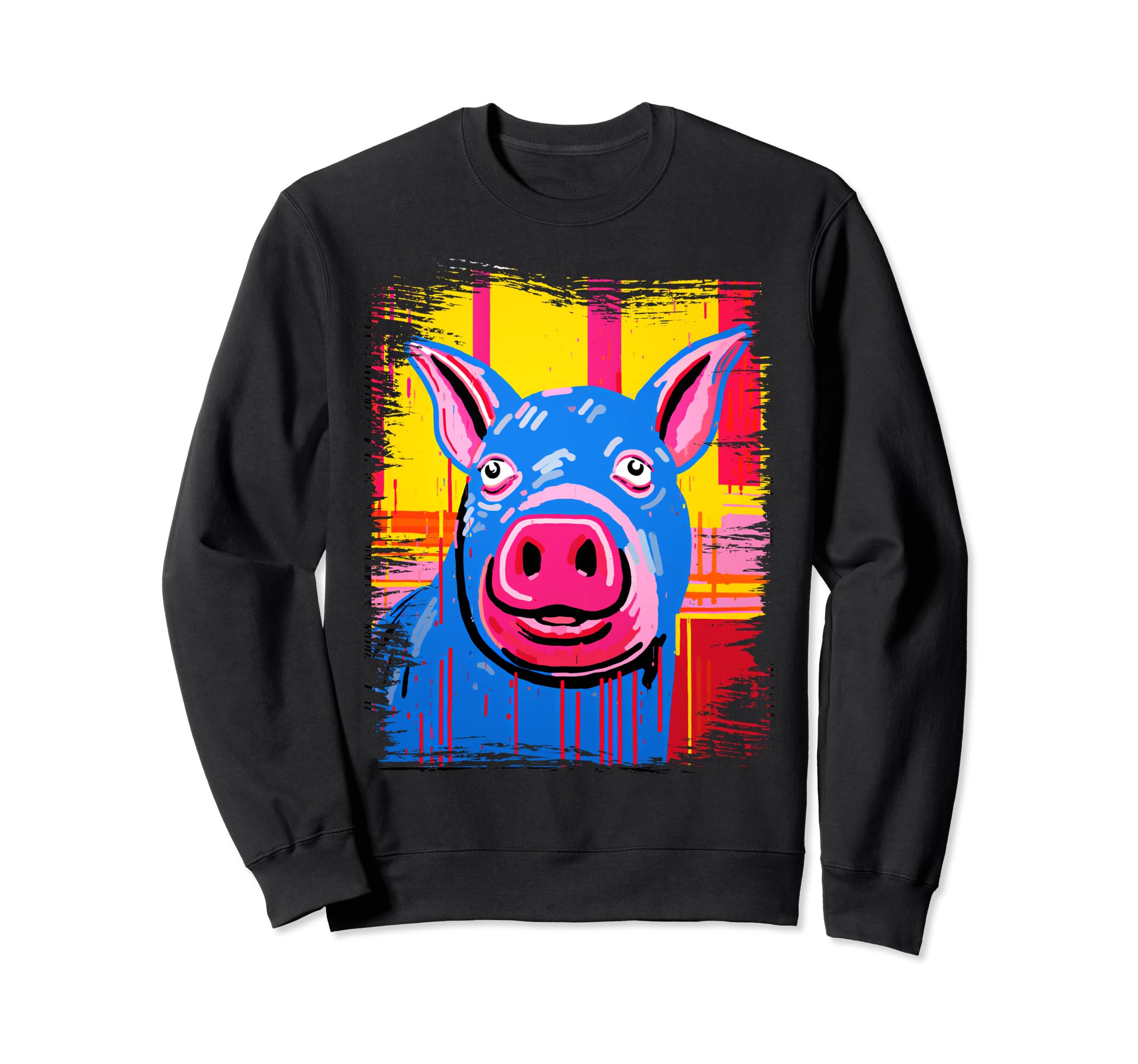 Funny Pig 90S Pop Art Graffiti Sweatshirt - Casual Everyday Wear Men Women - T-Shirt, Sweatshirt, Hoodie