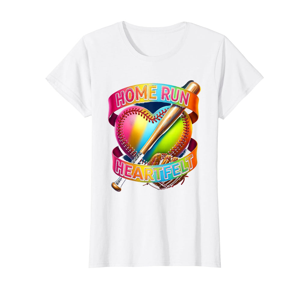 Home Run Heartfelt Baseball Mom T-Shirt - Graphic Print Unisex - T-Shirt, Sweatshirt, Hoodie