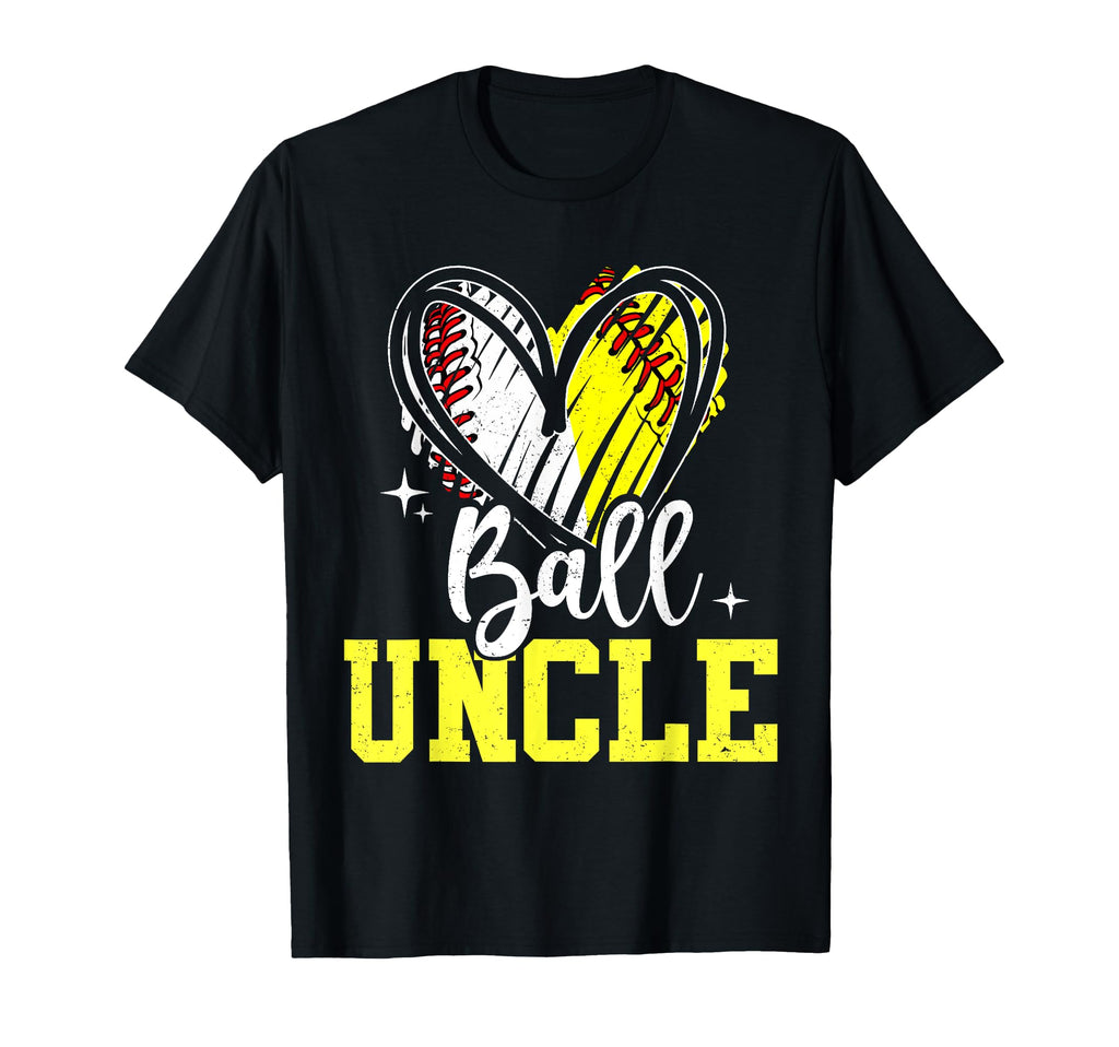 Ball Uncle Heart Baseball Softball Hoodie - Unique Graphic Men Women - T-Shirt, Sweatshirt, Hoodie