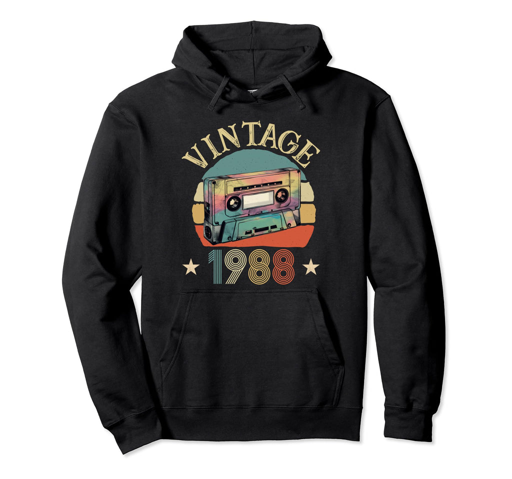 1988 Born 1988 Sunset Cassette Tape Hoodie - Minimalist Print for Adults - T-Shirt, Sweatshirt, Hoodie