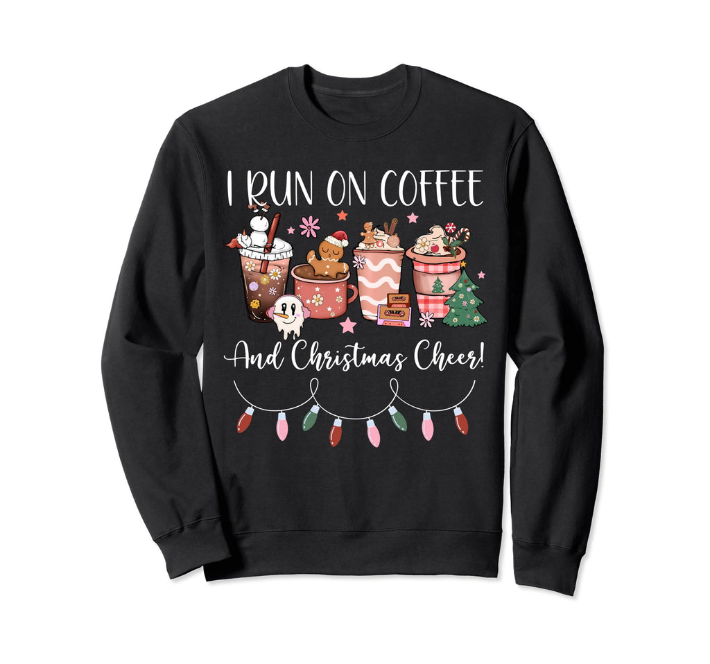 I Run Coffee And Cheer Vint Cassette Sweatshirt - Custom Art Print Unisex - T-Shirt, Sweatshirt, Hoodie