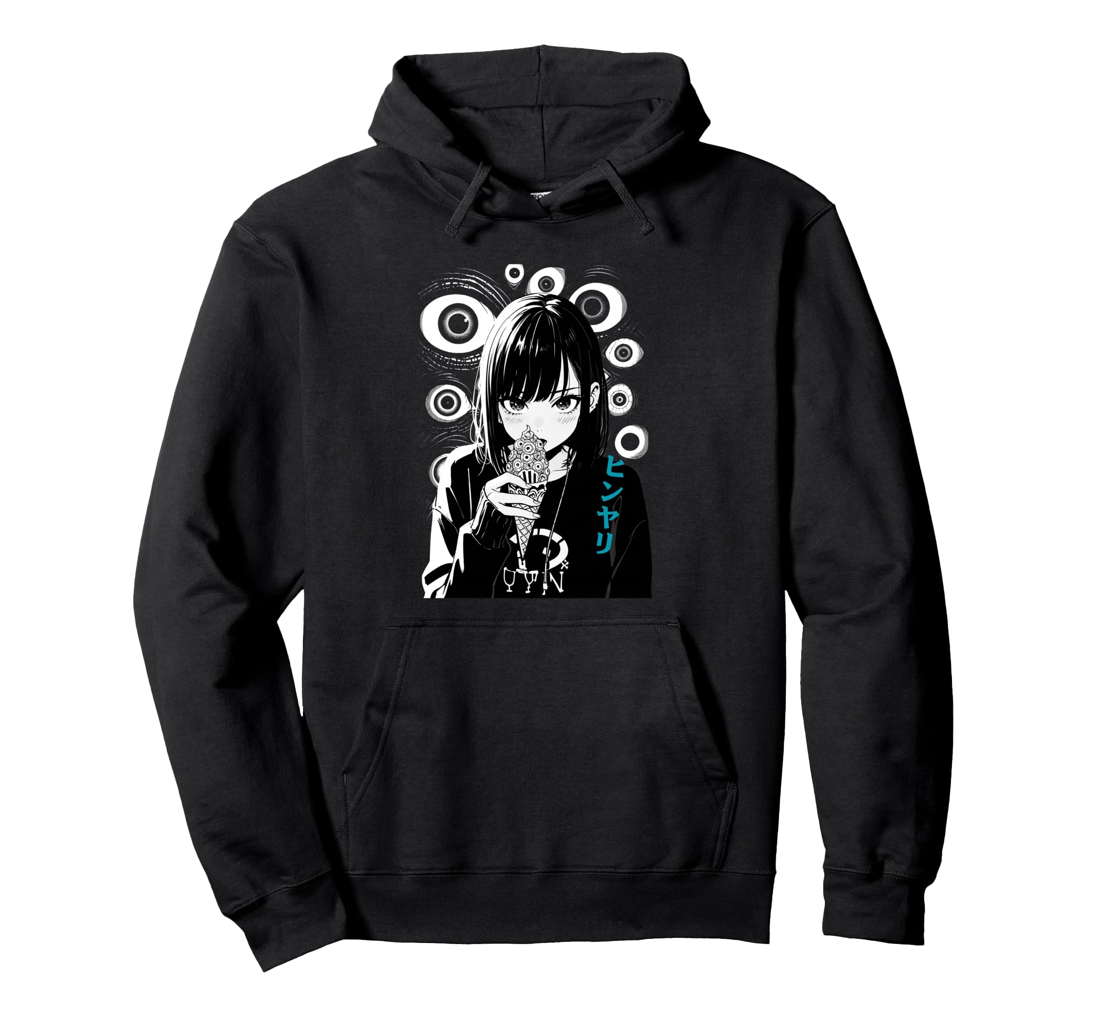 Y2K Goth Anime Eyes That Watch Anime Hoodie - Streetwear Style Men Women - T-Shirt, Sweatshirt, Hoodie