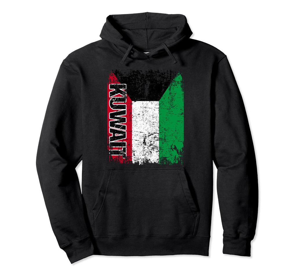Kuwait Flag Distressed Kuwait Hoodie - Novelty Apparel Unisex - T-Shirt, Sweatshirt, Hoodie