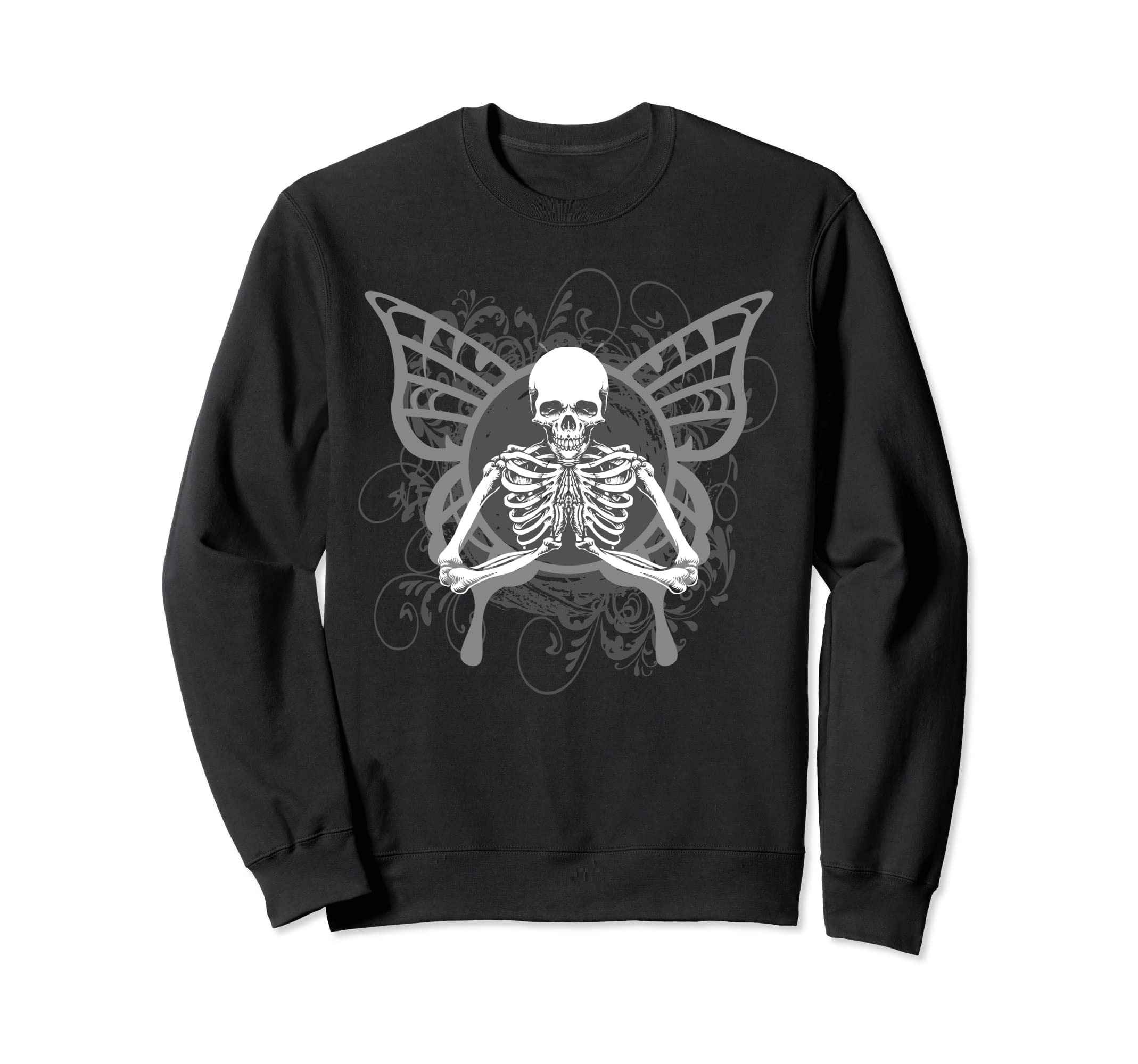 Aesthetic Y2K Fairy Wings Skeleton Sweatshirt - Unique Graphic for Adults - T-Shirt, Sweatshirt, Hoodie
