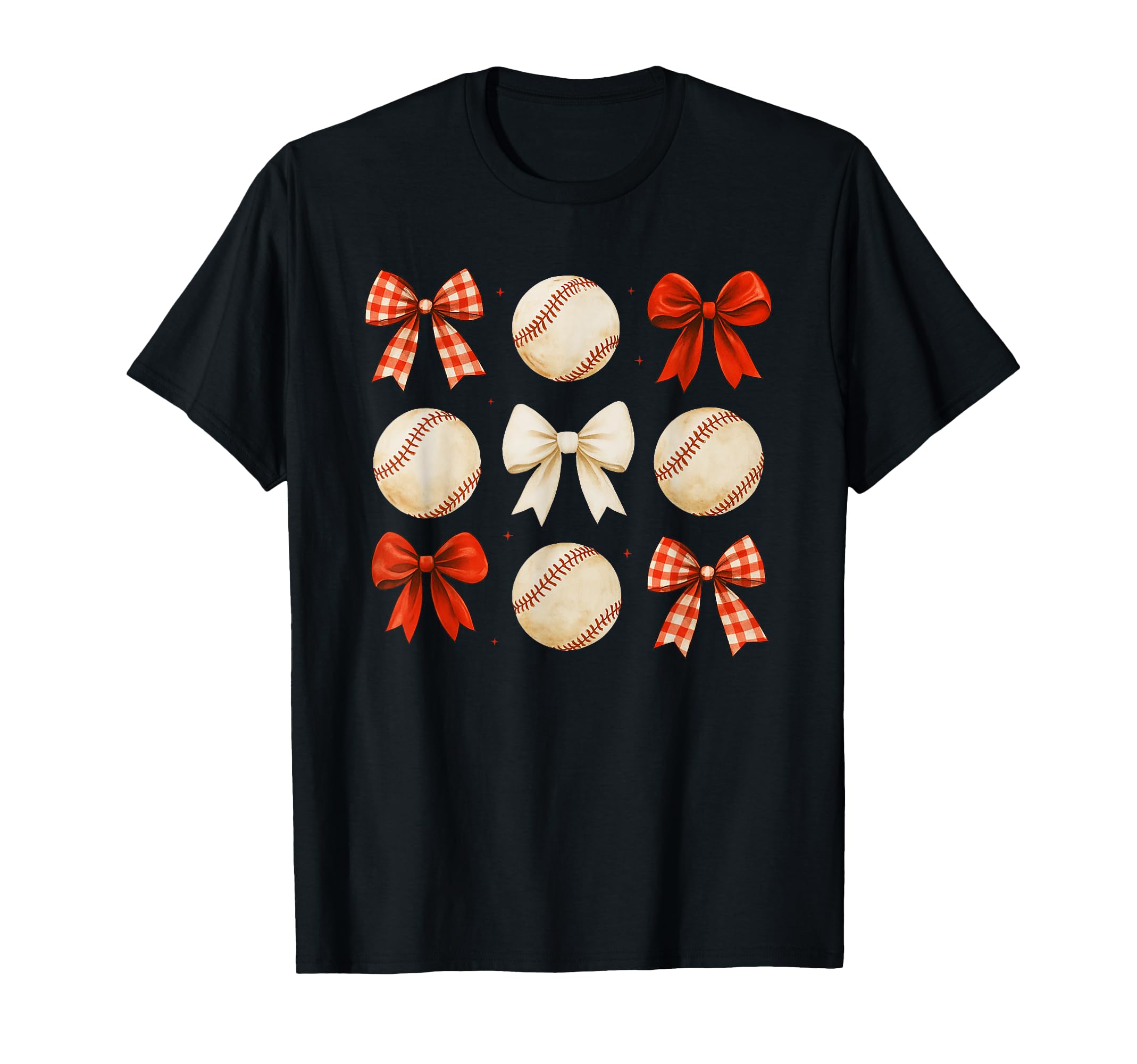 Coquette Bow Baseball Game Day Cheer Mom T-Shirt - Graphic Print Men Women - T-Shirt, Sweatshirt, Hoodie