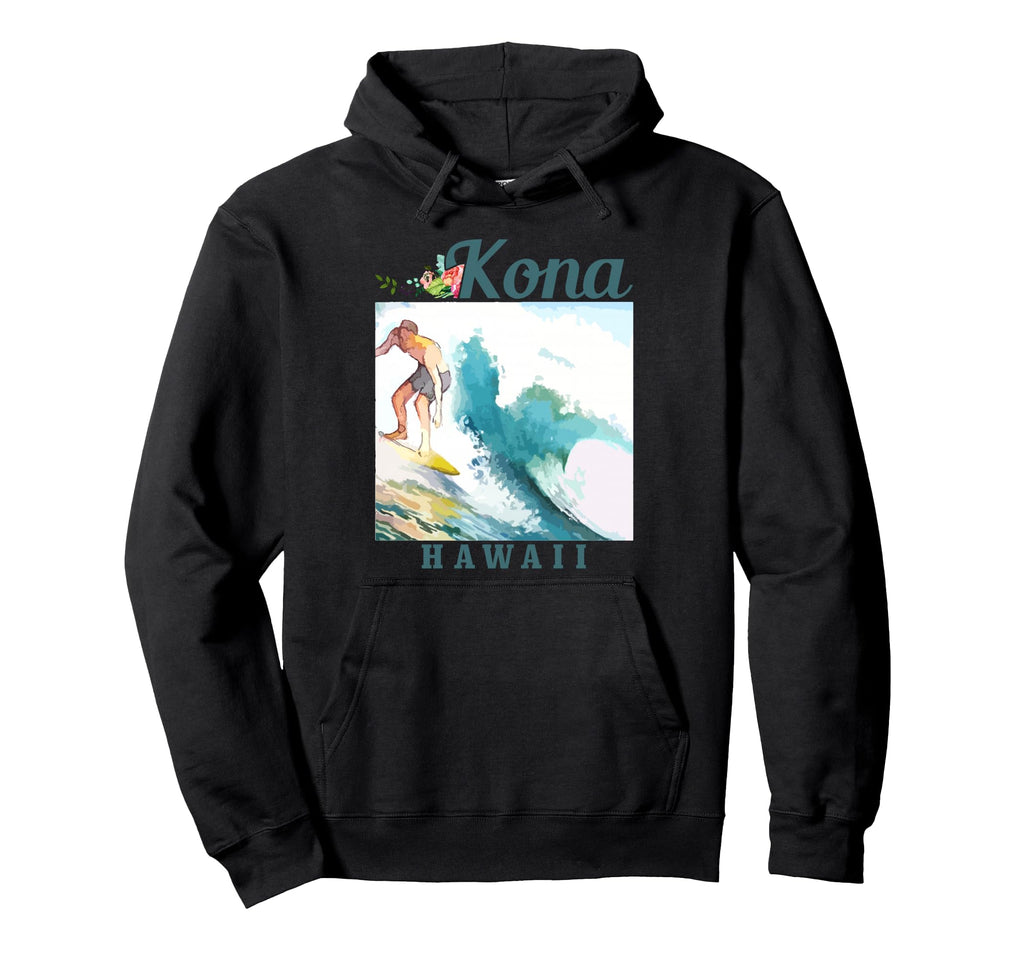 Kona Hawaii Surfing Hawaiian Surf Surfer Hoodie - Fun Novelty Design Unisex - T-Shirt, Sweatshirt, Hoodie