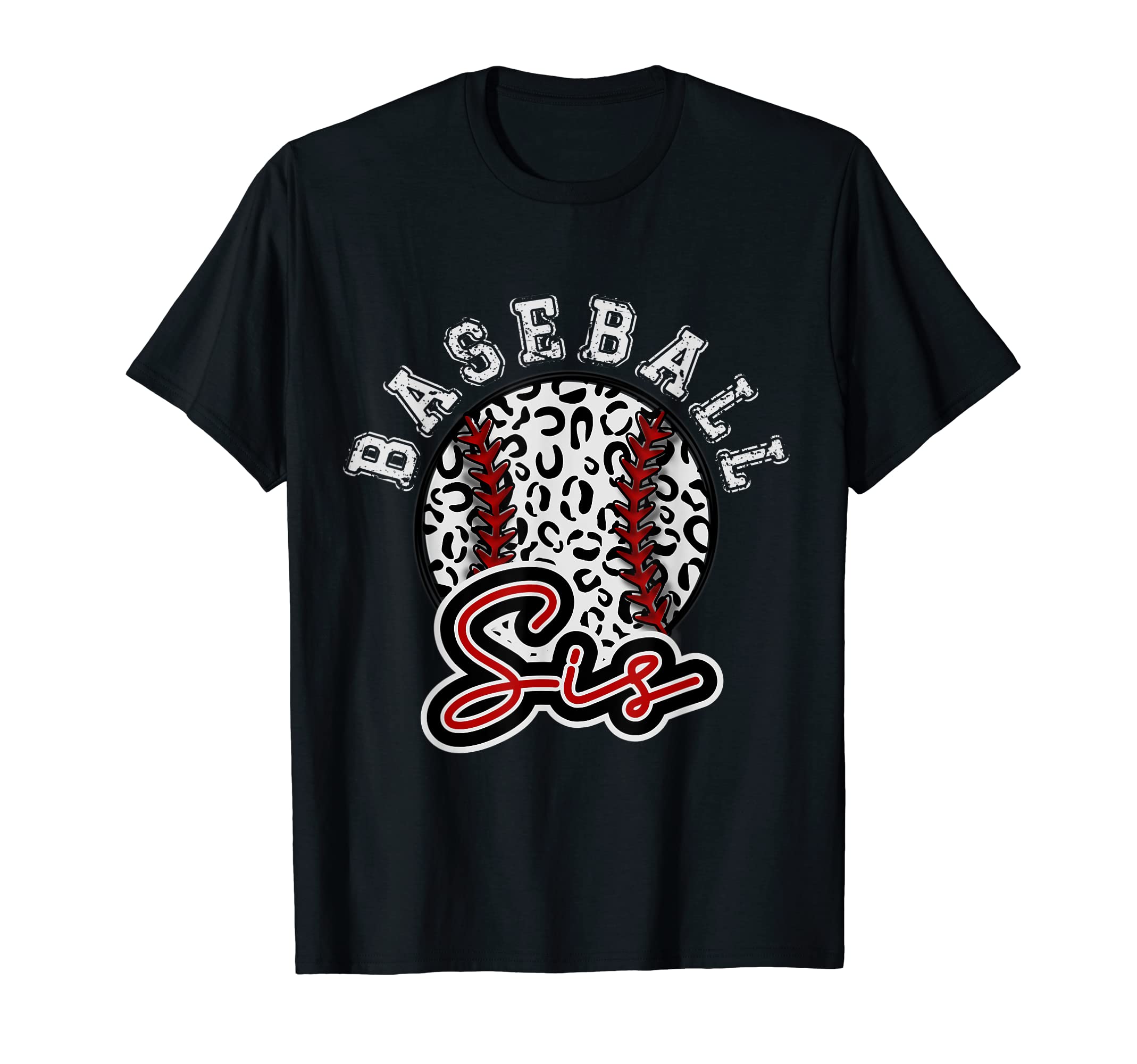 Leopard Cheetah Baseball Sis Womens Trendy T-Shirt - Novelty Apparel Unisex - T-Shirt, Sweatshirt, Hoodie