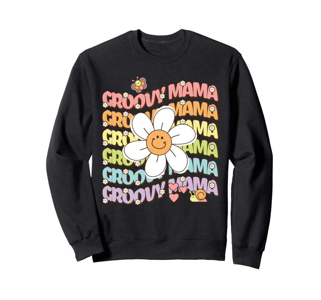 Groovy Mama 70S Daisy Flower Boho Sweatshirt - Trendy Graphic for Adults - T-Shirt, Sweatshirt, Hoodie