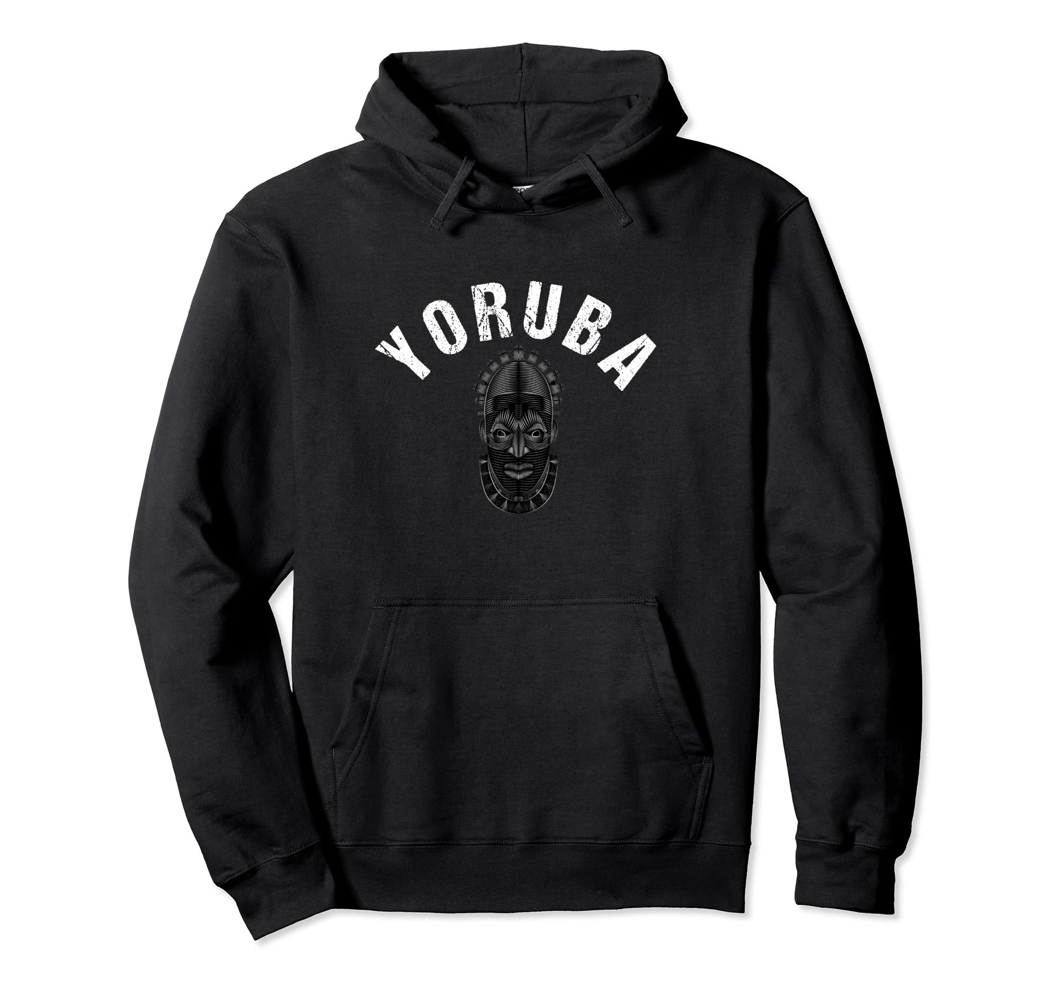 Yoruba Nigerian Culture Large Distressed Hoodie - Graphic Print Men Women - T-Shirt, Sweatshirt, Hoodie