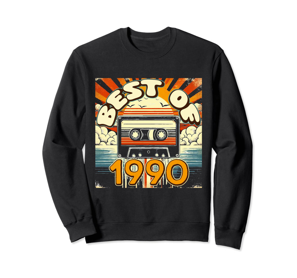 Best 1990 Cassette Tape Birthday Sweatshirt - Aesthetic Graphic for Adults - T-Shirt, Sweatshirt, Hoodie