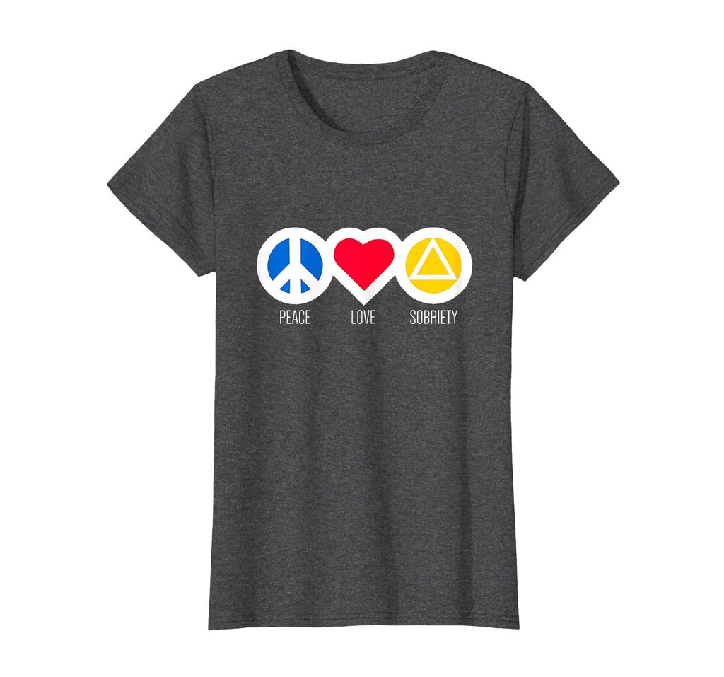 Peace Love Sobriety Alcoholics Anonymous T-Shirt - Custom Art Print Unisex - T-Shirt, Sweatshirt, Hoodie