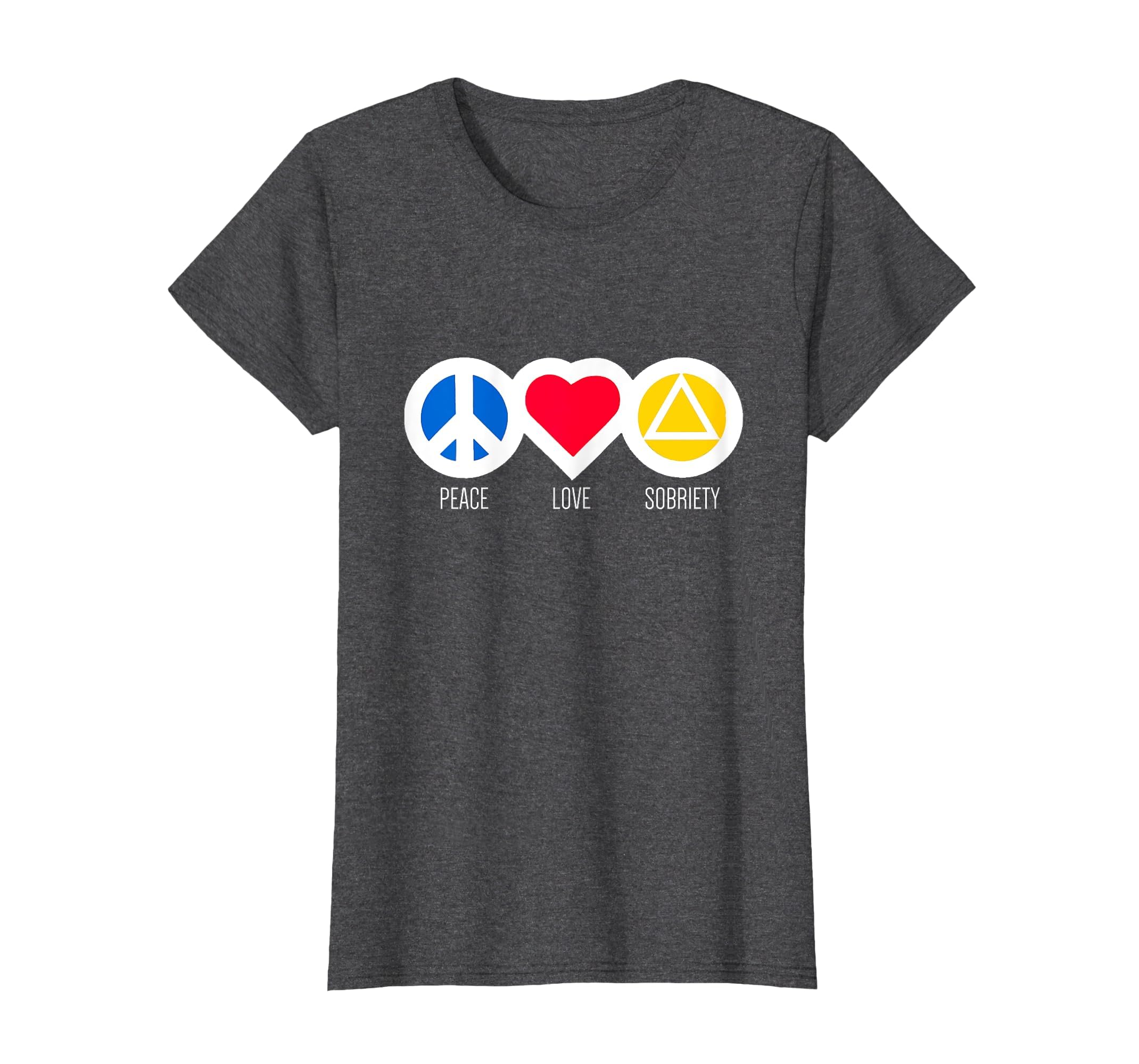 Peace Love Sobriety Alcoholics Anonymous T-Shirt - Custom Art Print Unisex - T-Shirt, Sweatshirt, Hoodie