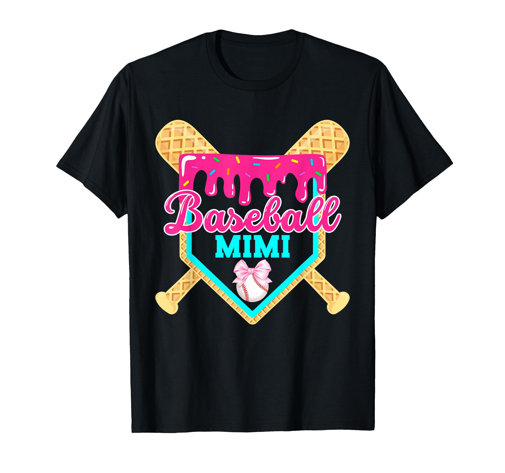 Baseball Mimi Drip Ice Cream Dripping T-Shirt - Custom Art Print Unisex - T-Shirt, Sweatshirt, Hoodie