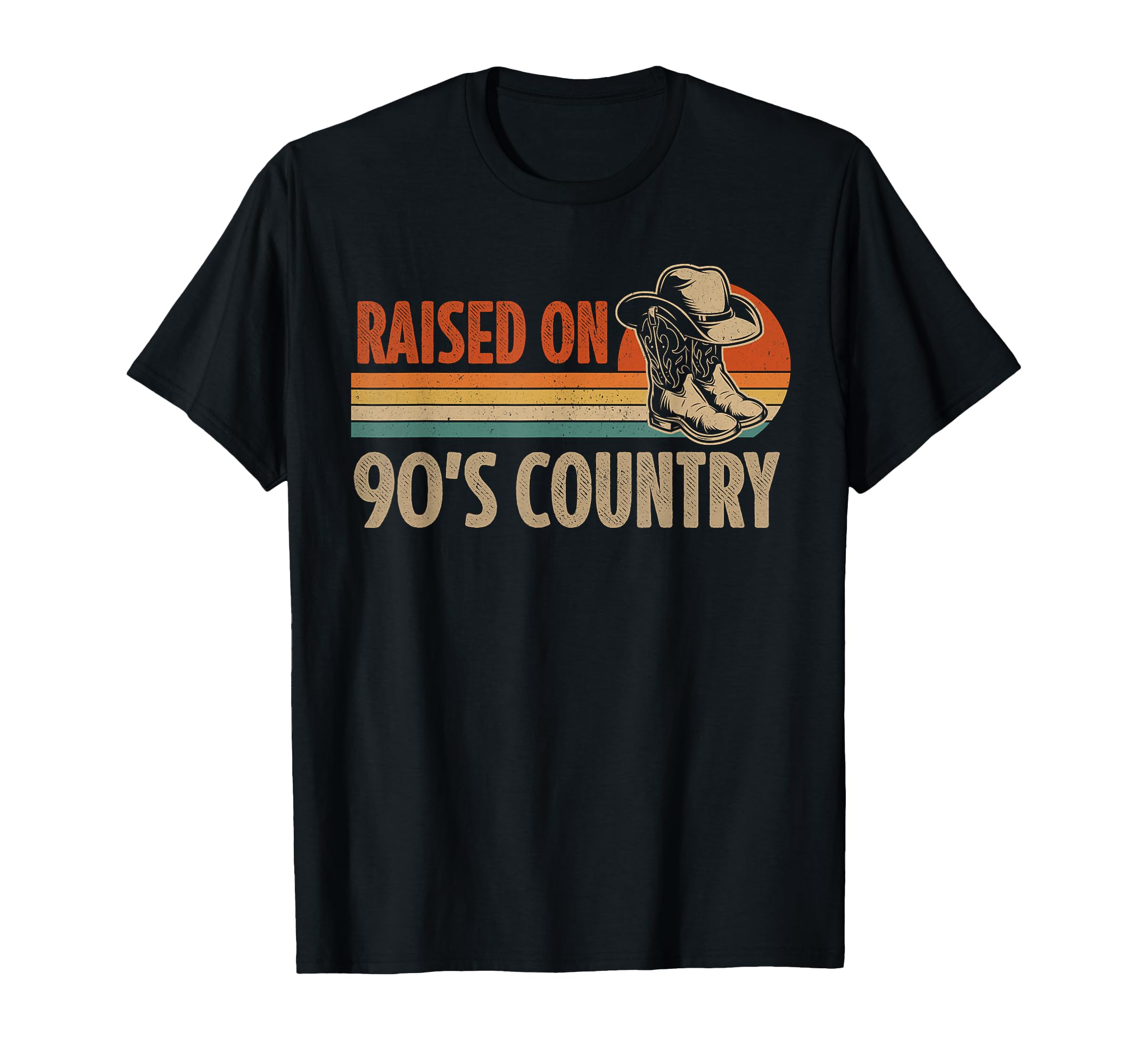 Raised 90S Country Music Western Cowboy T-Shirt - Custom Art Print Unisex - T-Shirt, Sweatshirt, Hoodie