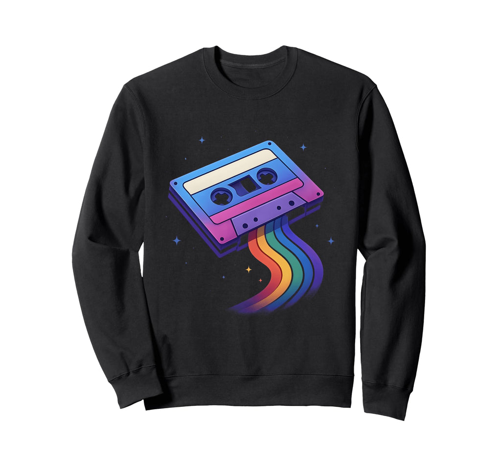 Vaporwave Cassette Rainbow Mixtape Sweatshirt - Trendy Graphic Men Women - T-Shirt, Sweatshirt, Hoodie