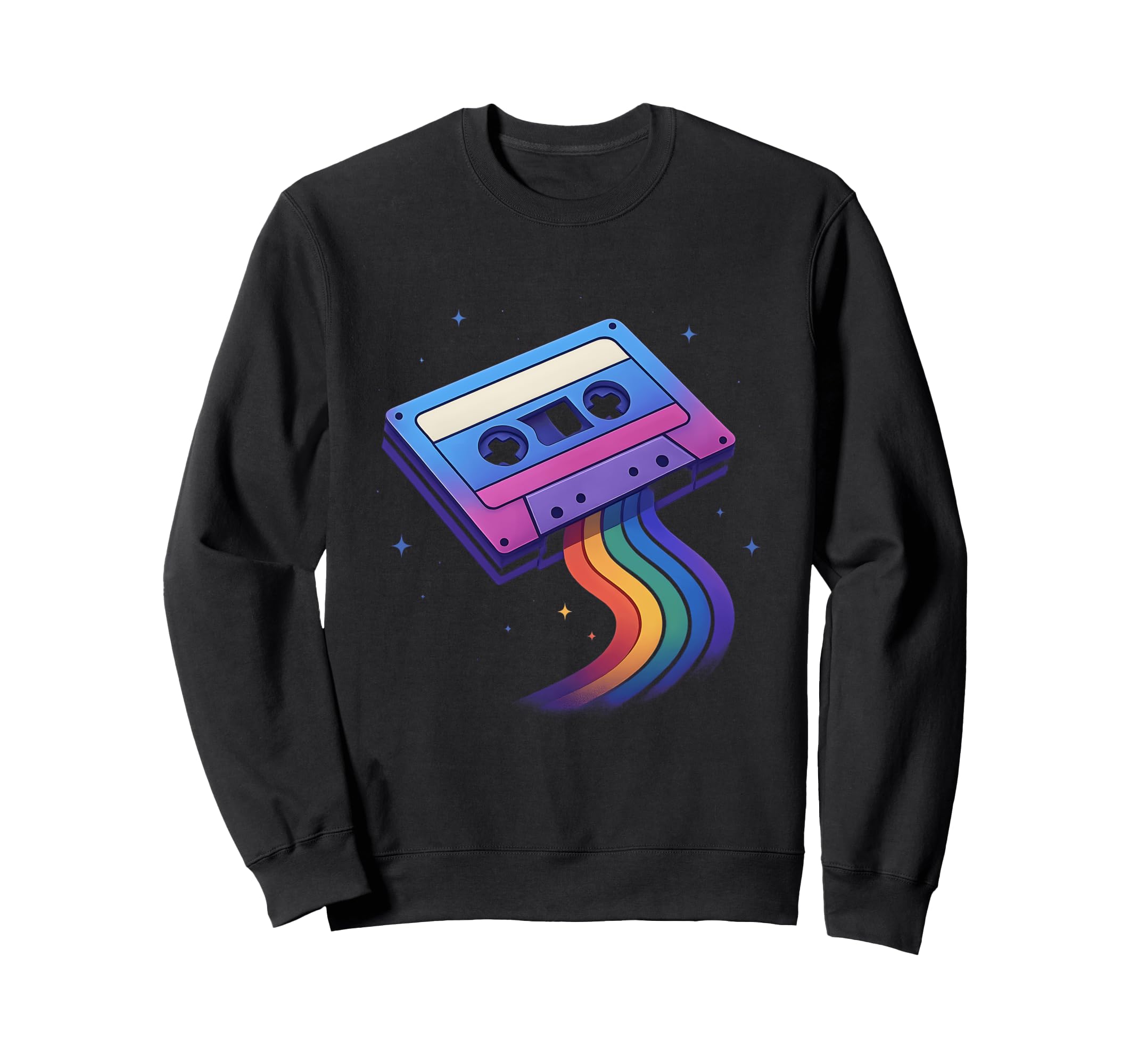 Vaporwave Cassette Rainbow Mixtape Sweatshirt - Trendy Graphic Men Women - T-Shirt, Sweatshirt, Hoodie