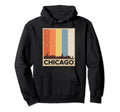 Chicago Skyline Distressed Gift Hoodie - Custom Art Print Men Women - T-Shirt, Sweatshirt, Hoodie