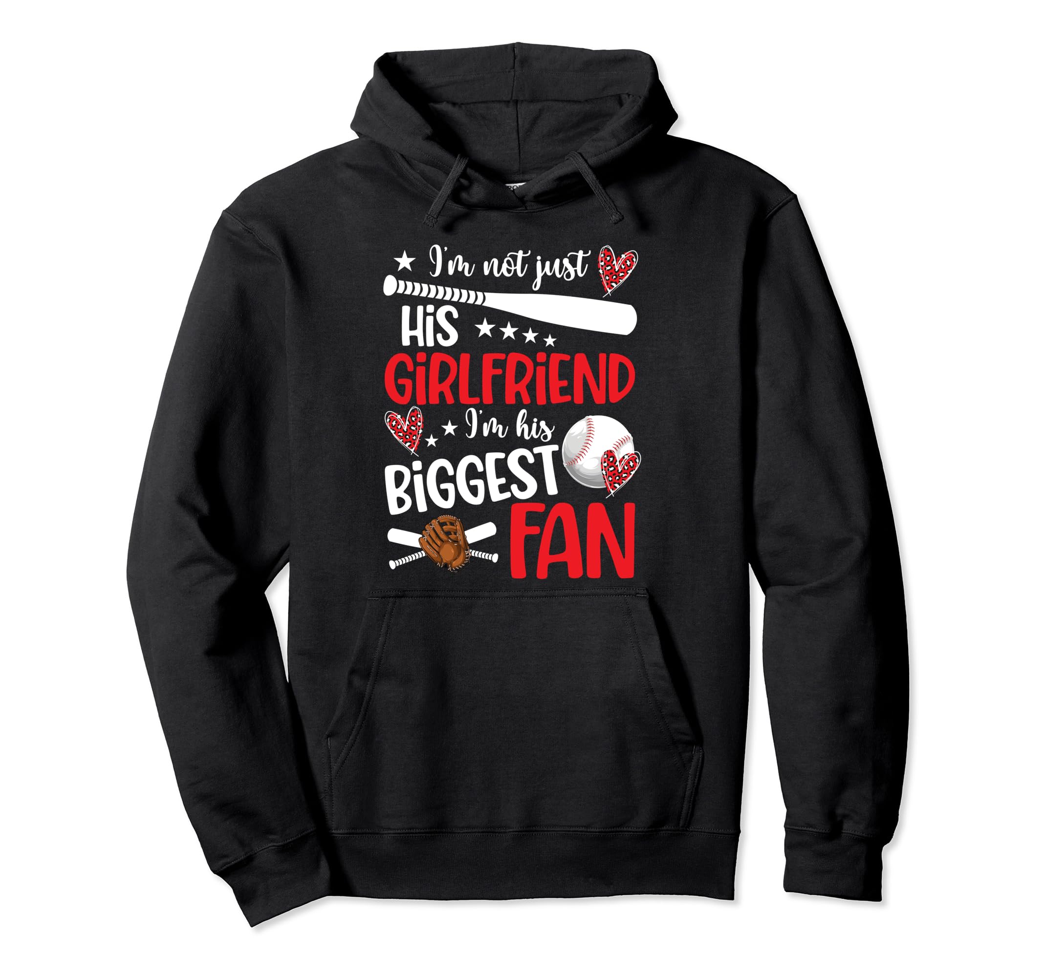 His Biggest Fan Baseball Girlfriend Hoodie - Aesthetic Graphic Unisex - T-Shirt, Sweatshirt, Hoodie