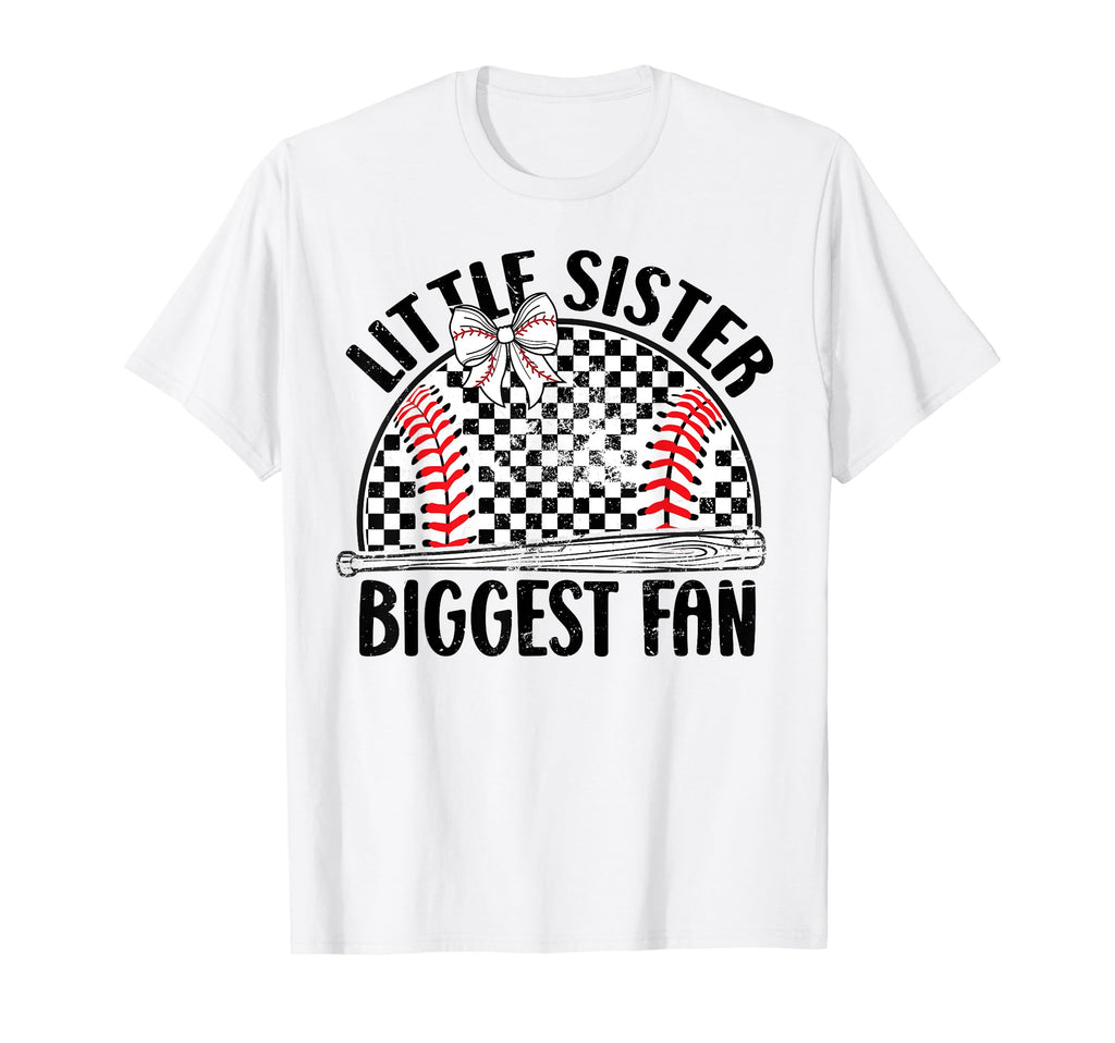 Baseball Little Sister Biggest Fan Lil T-Shirt - Minimalist Print Unisex - T-Shirt, Sweatshirt, Hoodie
