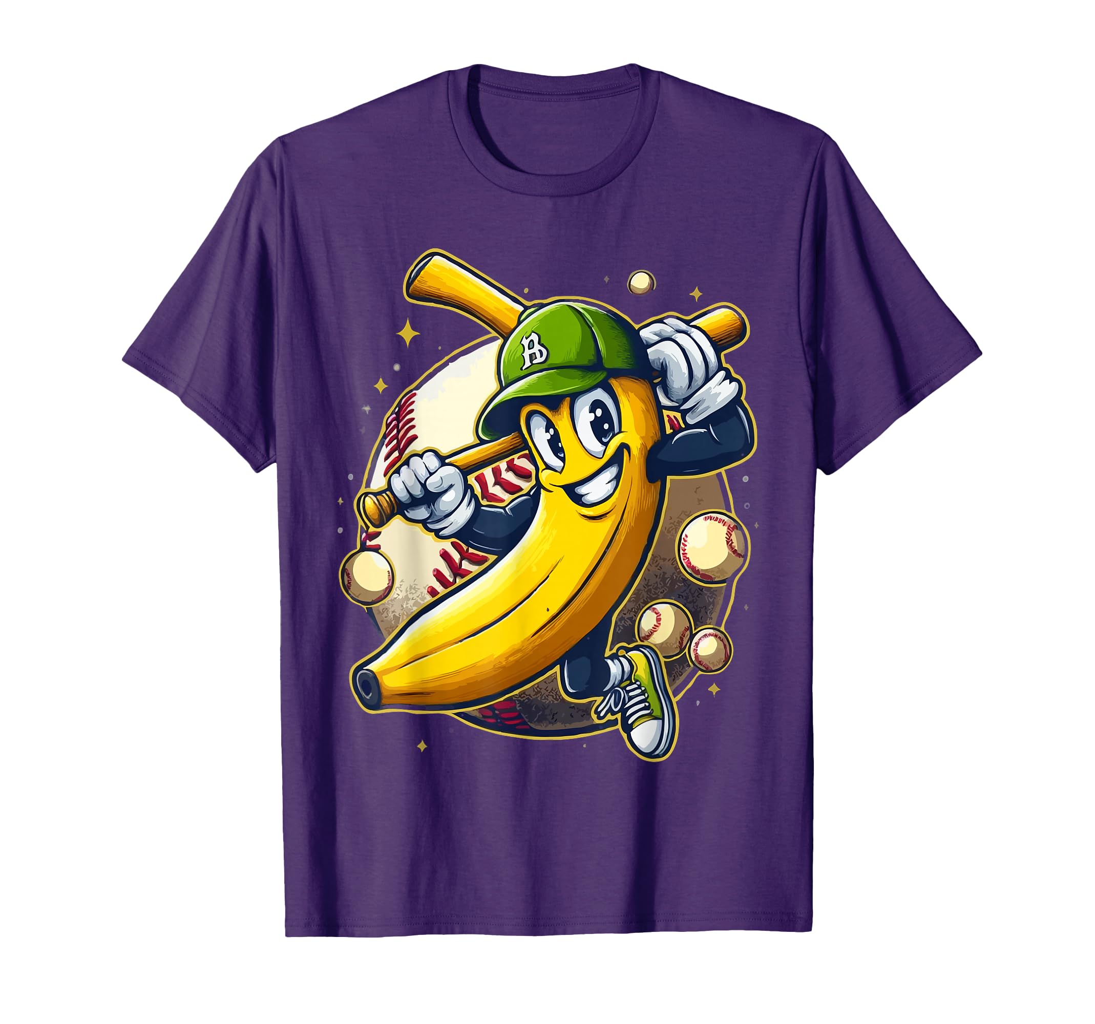 Banana Playing Baseball Fruit Lover T-Shirt - Minimalist Print Unisex - T-Shirt, Sweatshirt, Hoodie