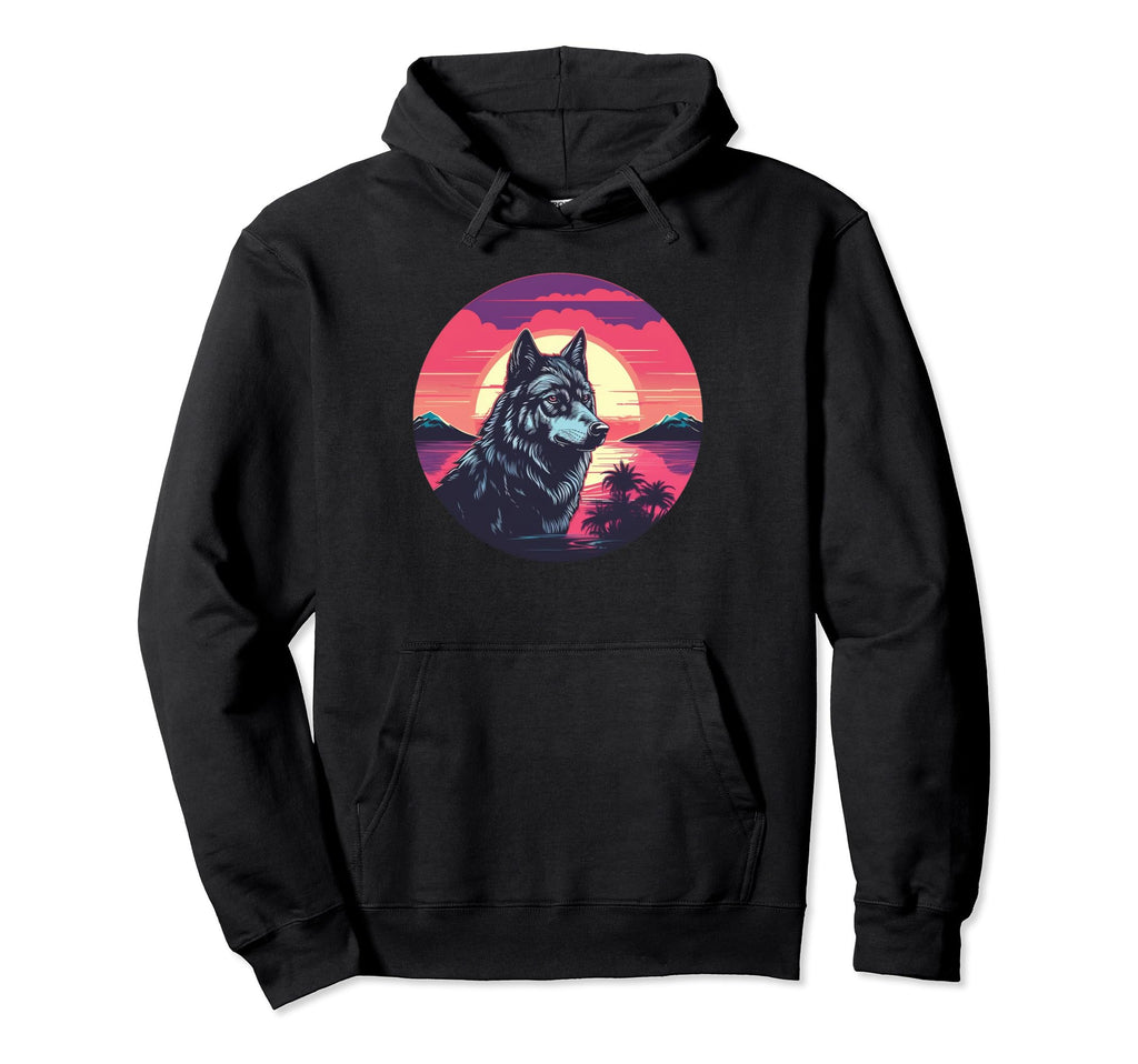 Vaporwave Wolf I Aesthetic Wolf Hoodie - Fun Novelty Design Unisex - T-Shirt, Sweatshirt, Hoodie