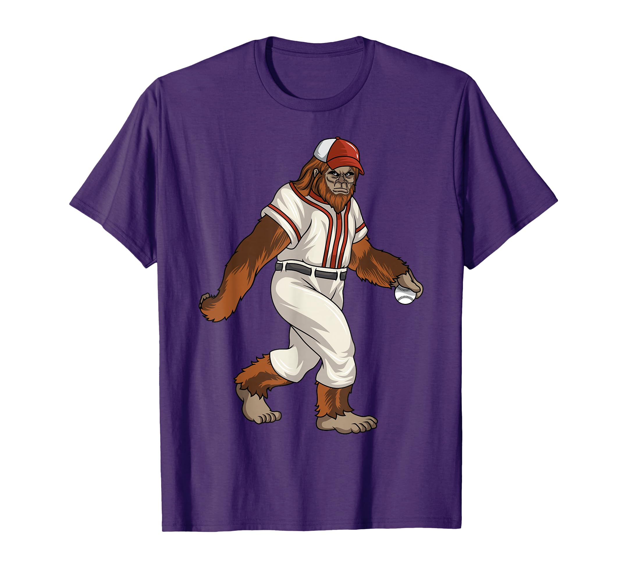 Bigfoot Playing Baseball Sasquatch T-Shirt - Minimalist Print Men Women - T-Shirt, Sweatshirt, Hoodie