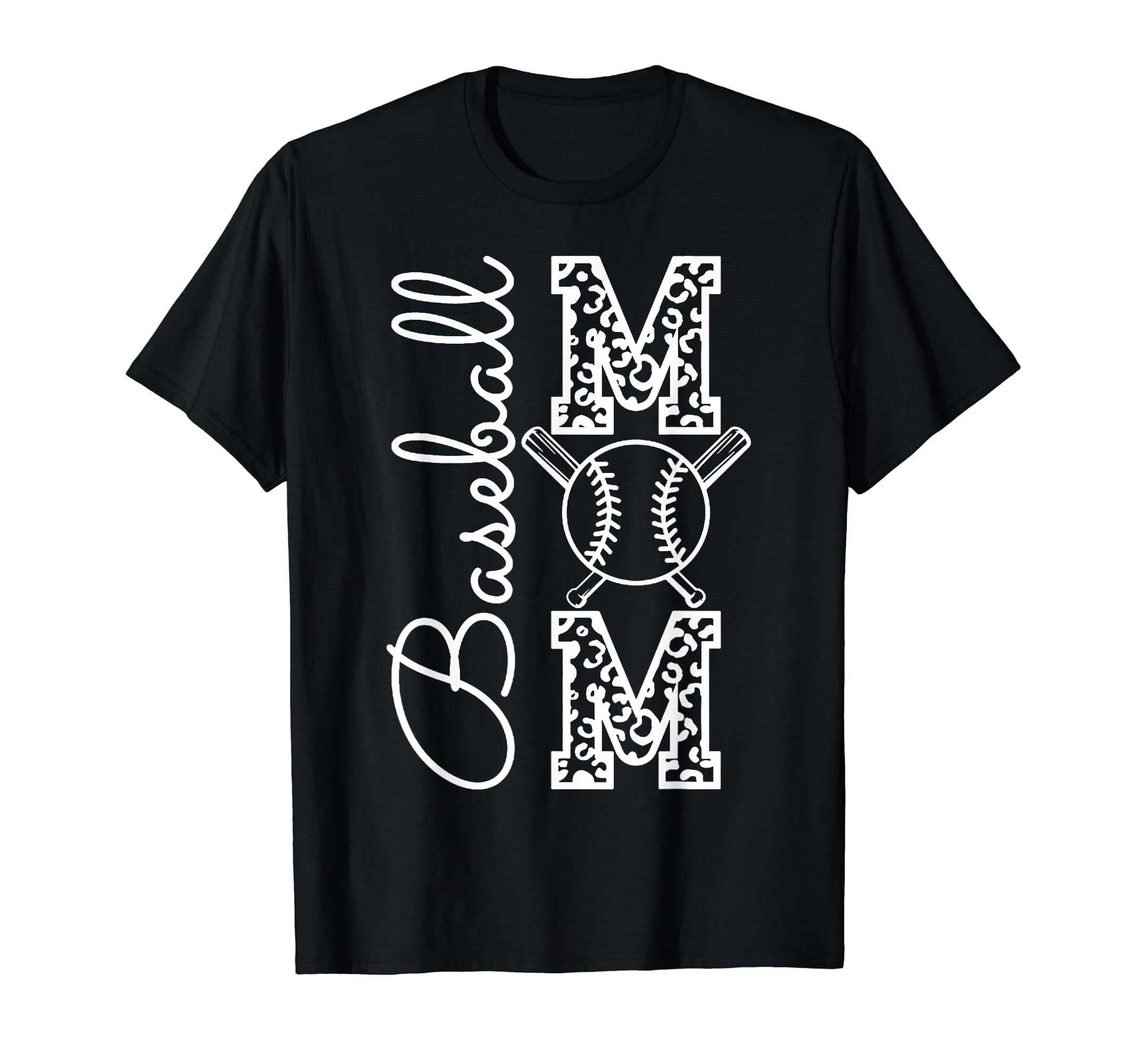 Baseball Mom Leopard Mothers Day T-Shirt - Casual Everyday Wear Unisex - T-Shirt, Sweatshirt, Hoodie