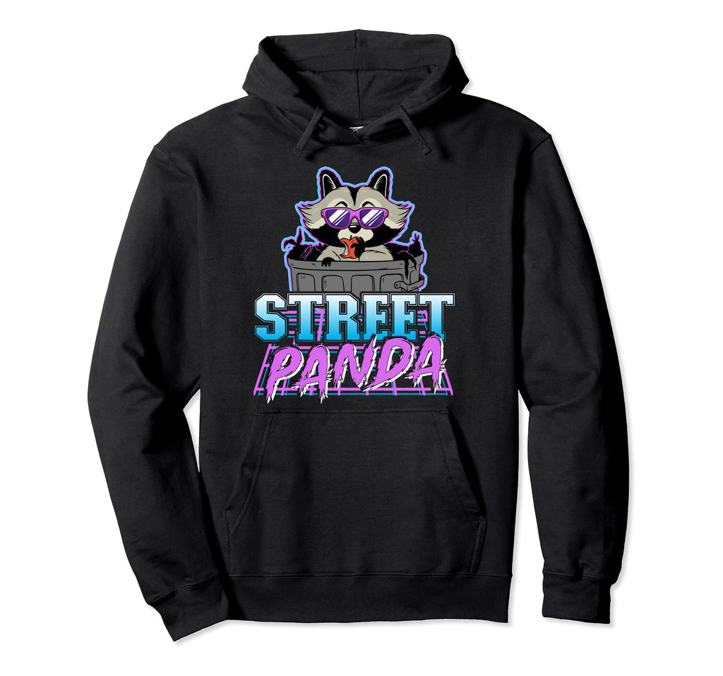 Street Panda Synthwave Retrowave Hoodie - Custom Art Print Men Women - T-Shirt, Sweatshirt, Hoodie
