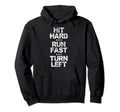 Baseball Hit Hard Run Fast Turn Left Hoodie - Custom Art Print for Adults - T-Shirt, Sweatshirt, Hoodie