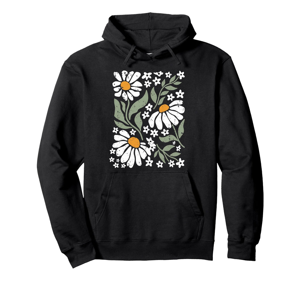 Boho Daisy Flower Colors Botanical Hoodie - Streetwear Style for Adults - T-Shirt, Sweatshirt, Hoodie