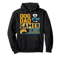 Dog Dad Day Gamer Night Dog Gaming Hoodie - Minimalist Print Men Women - T-Shirt, Sweatshirt, Hoodie