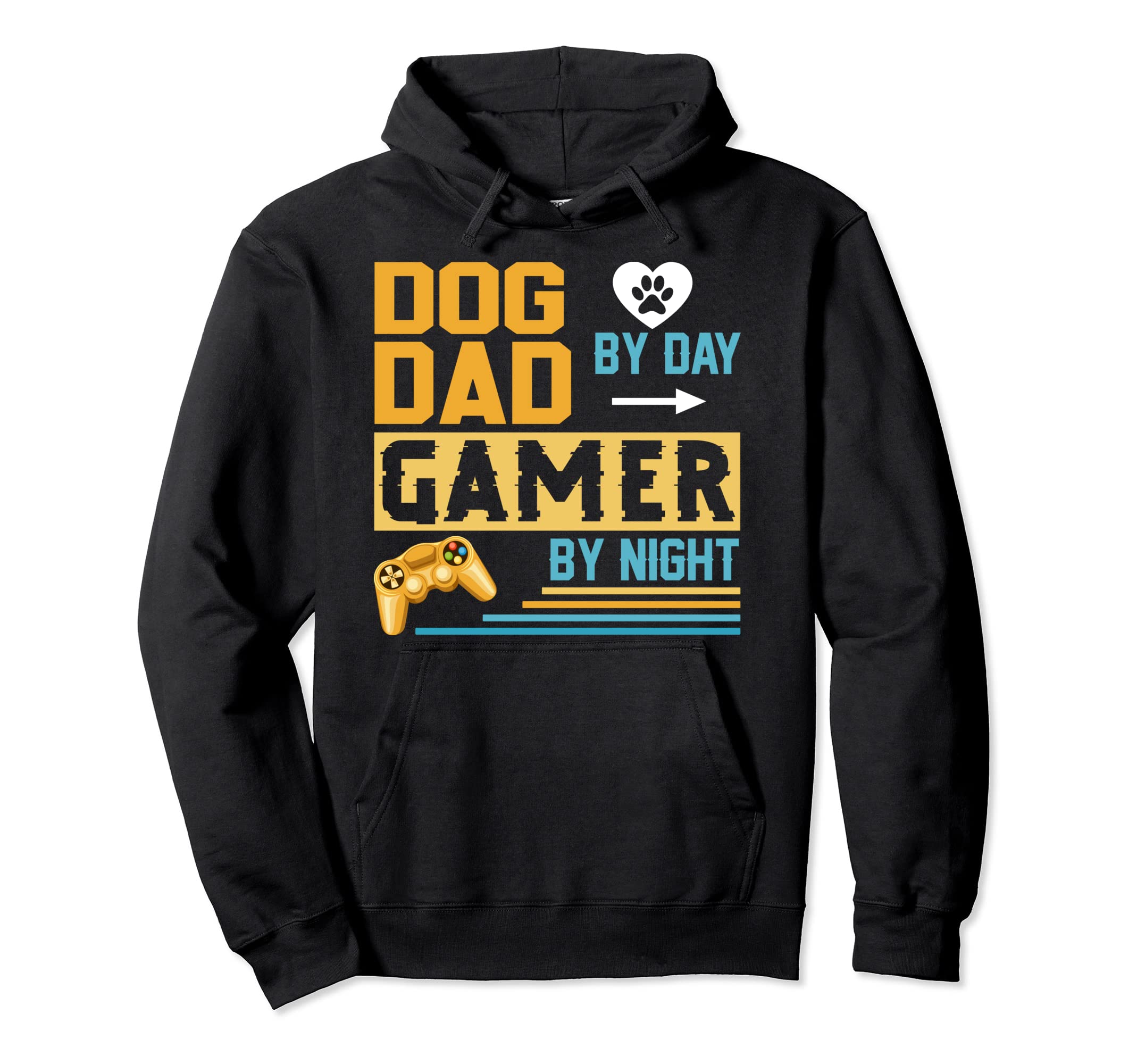 Dog Dad Day Gamer Night Dog Gaming Hoodie - Minimalist Print Men Women - T-Shirt, Sweatshirt, Hoodie