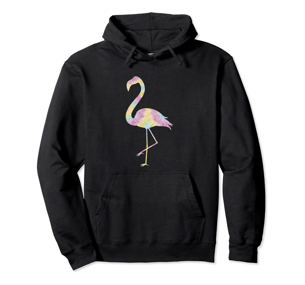 Flamingo Boho Tie Dye Hippie Hoodie - Unique Graphic for Adults - T-Shirt, Sweatshirt, Hoodie