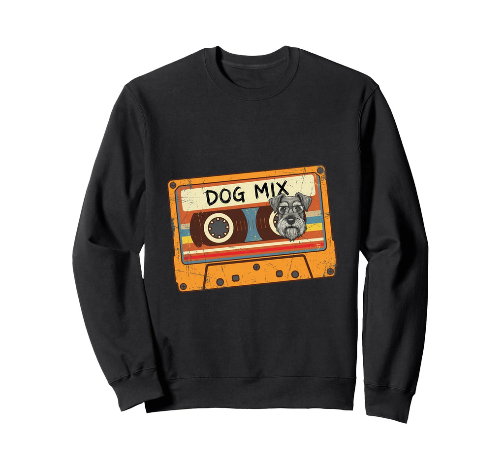 Schnauzer Peeking Cassette Tape 80S Sweatshirt - Custom Art Print Unisex - T-Shirt, Sweatshirt, Hoodie