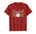 Baseball Mom Leopard Crimson Maroon T-Shirt - Aesthetic Graphic Men Women - T-Shirt, Sweatshirt, Hoodie
