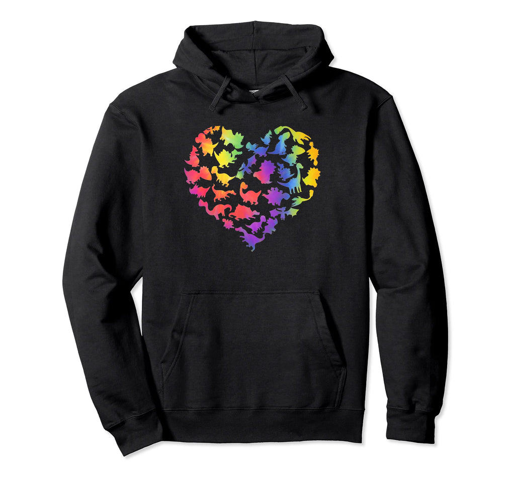 Dinosaur Lover Tie Dye Heart Y2K Hoodie - Unique Graphic Men Women - T-Shirt, Sweatshirt, Hoodie