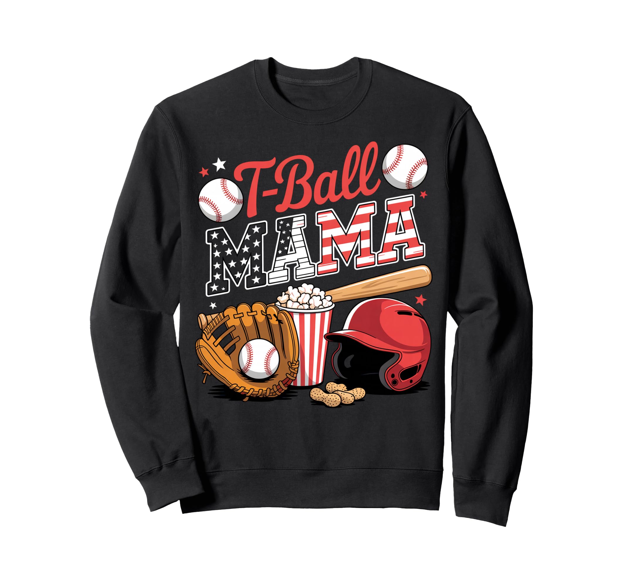 T Ball Mama Baseball Mom T Ball Sweatshirt - Custom Art Print for Adults - T-Shirt, Sweatshirt, Hoodie
