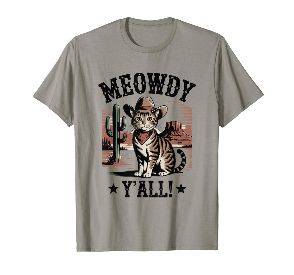 Meowdy You All Whiskers Wind Cowboy T-Shirt - Custom Art Print Unisex - T-Shirt, Sweatshirt, Hoodie