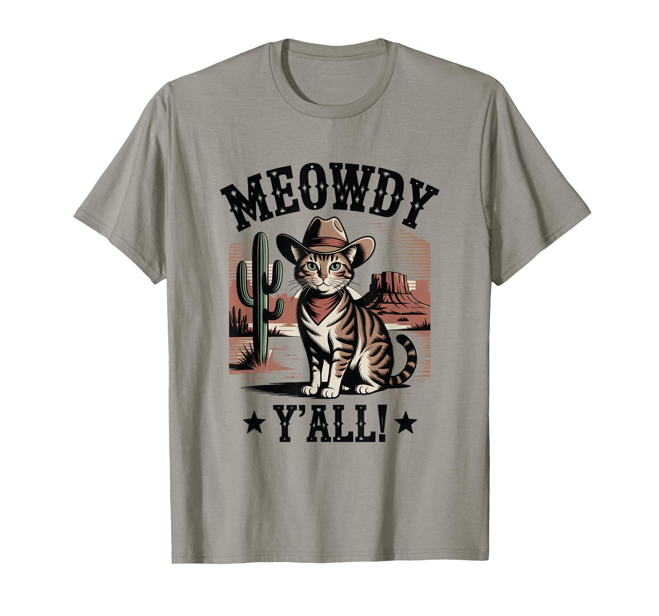 Meowdy You All Whiskers Wind Cowboy T-Shirt - Custom Art Print Unisex - T-Shirt, Sweatshirt, Hoodie