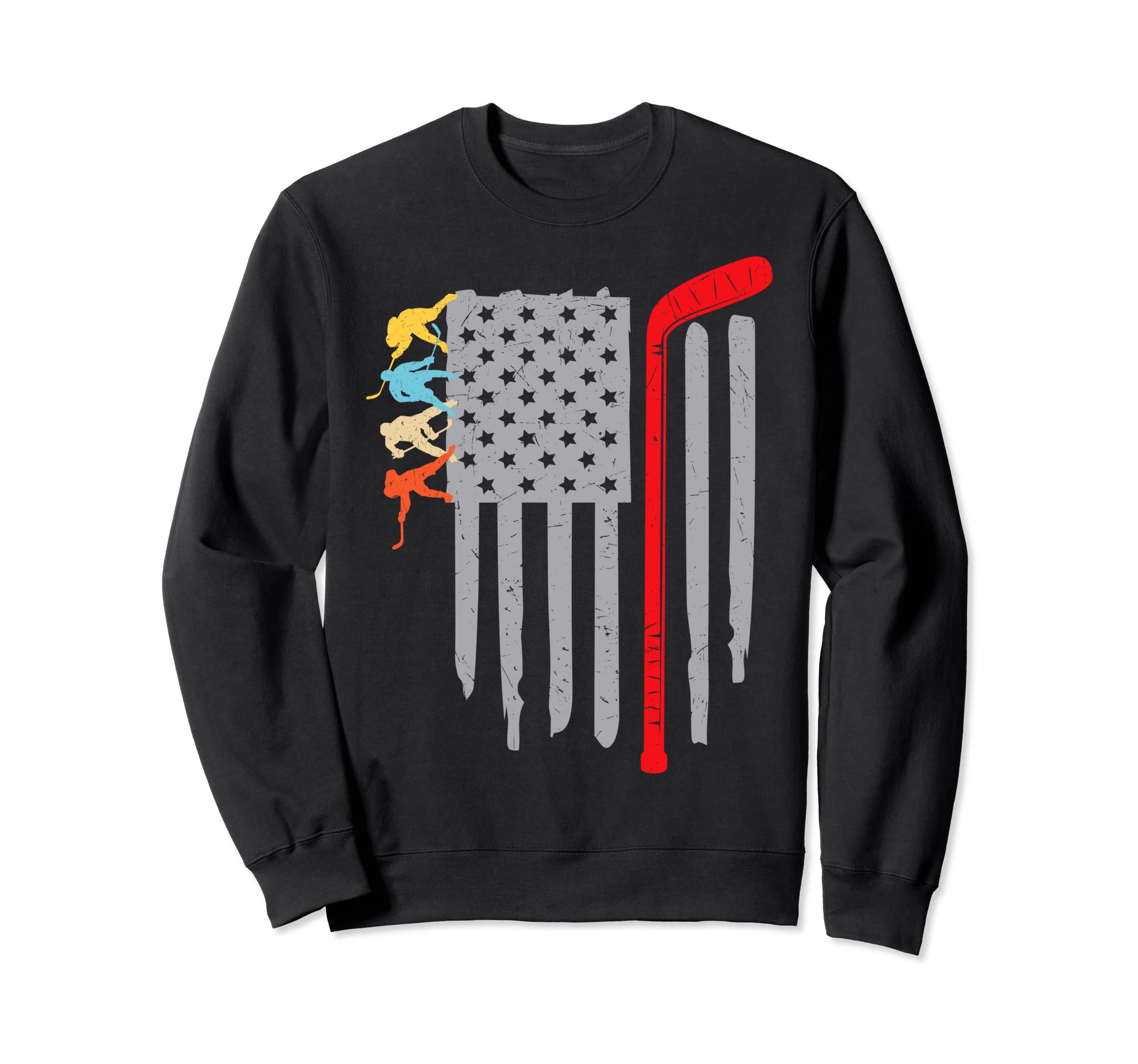 Hockey Distressed American Matching Sweatshirt - Minimalist Print Unisex - T-Shirt, Sweatshirt, Hoodie