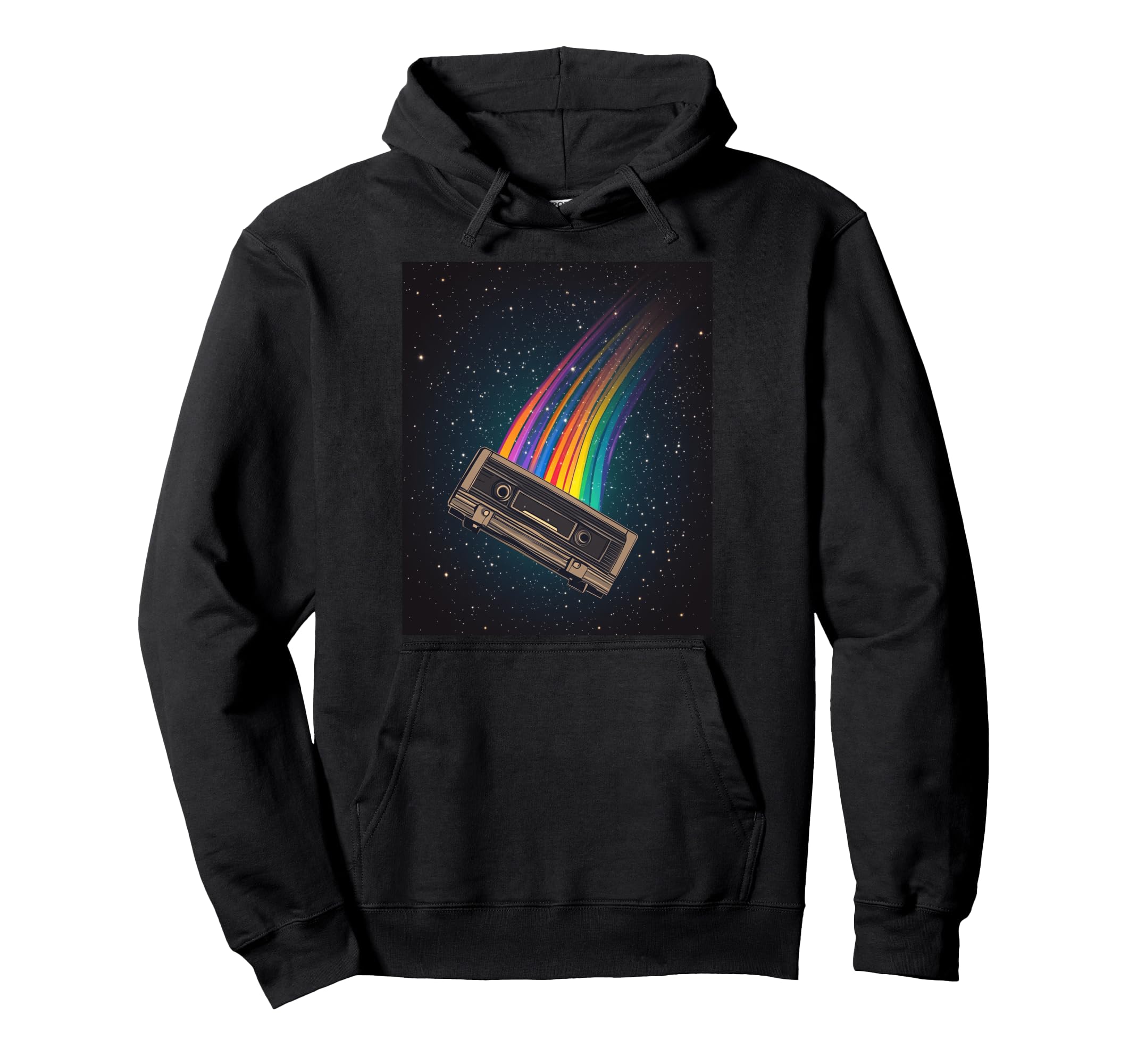 Cassette Tape Rainbow Streams Hoodie - Trendy Graphic Unisex - T-Shirt, Sweatshirt, Hoodie