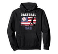 Proud Baseball Dad Usa American Flag Hoodie - Minimalist Print for Adults - T-Shirt, Sweatshirt, Hoodie