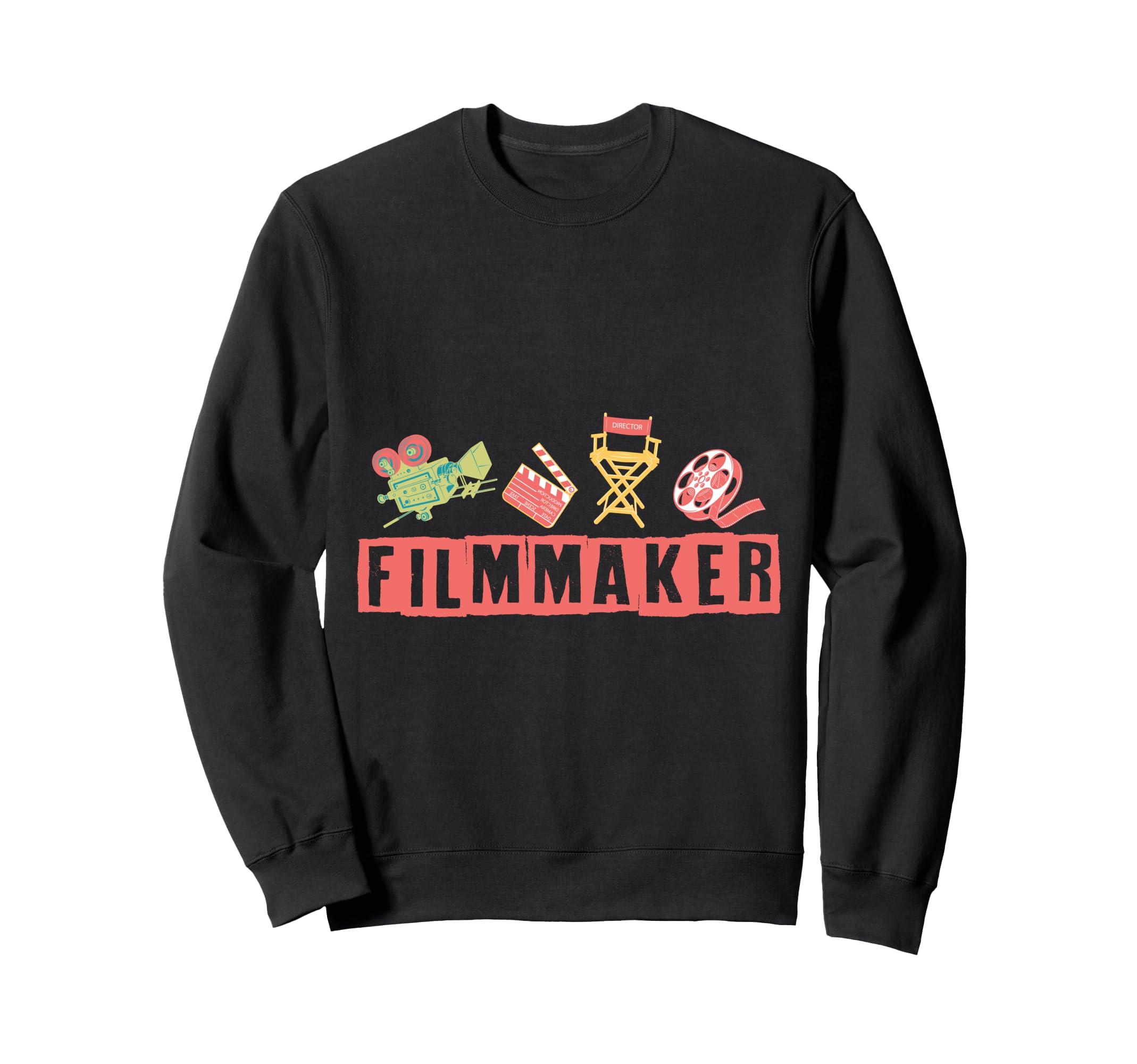 Filmmaker Camera Clapperboard Chair Sweatshirt - Streetwear Style Unisex - T-Shirt, Sweatshirt, Hoodie