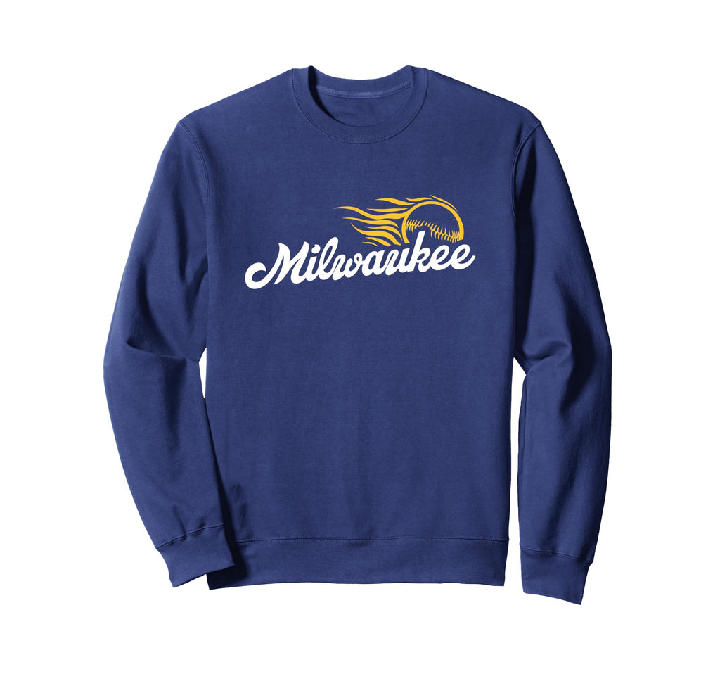Milwaukee Baseball Minimalist Baseball Sweatshirt - Novelty Apparel Unisex - T-Shirt, Sweatshirt, Hoodie