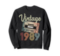 1989 Cassette Tape 35Th Sweatshirt - Casual Everyday Wear for Adults - T-Shirt, Sweatshirt, Hoodie