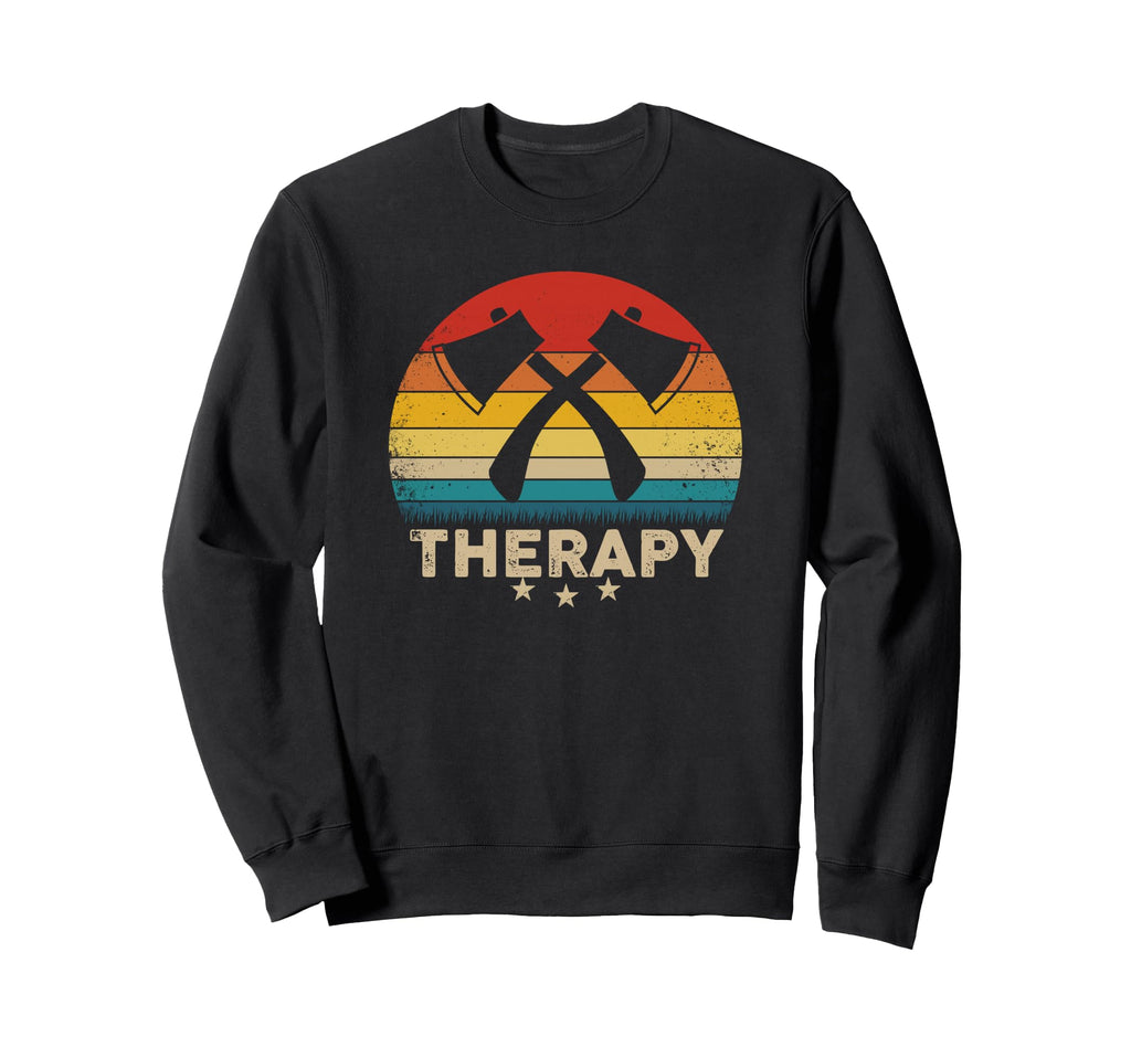 Axe Throwing Therapy Silhouette Sweatshirt - Trendy Graphic Men Women - T-Shirt, Sweatshirt, Hoodie